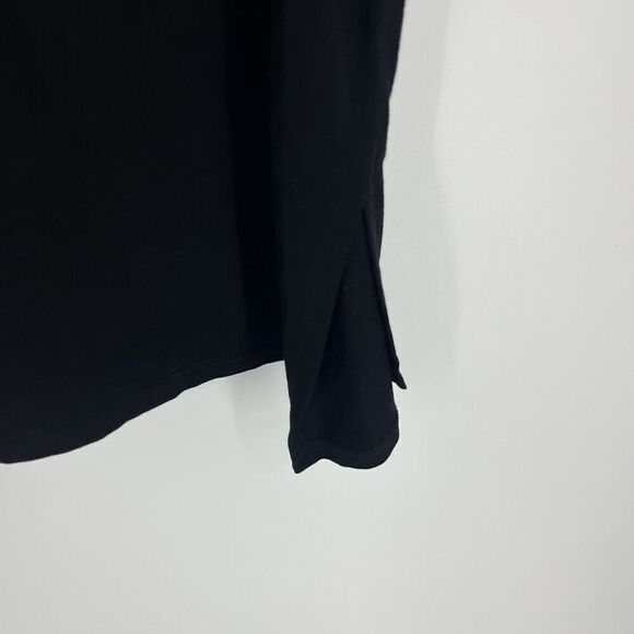 Eileen Fisher Dress Size Medium Black Jersey Knit Shift Stretch Half Sleeve - Picture 8 of 9